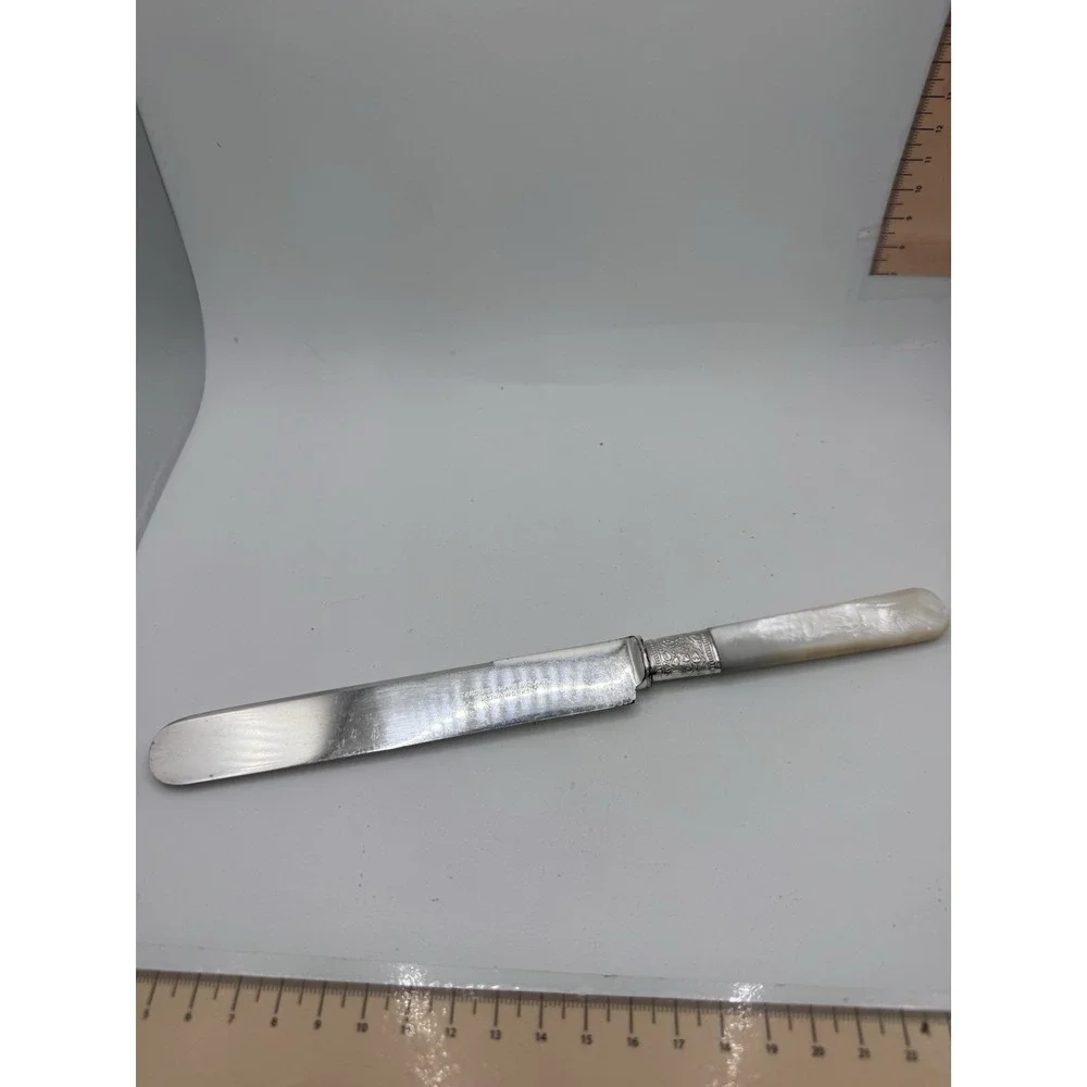 MOTHER OF PEARL STERLING SILVER Dinner Table KNIFE Vtg 9